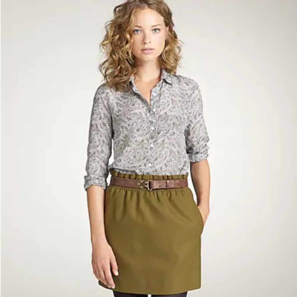 J. Crew The Perfect Shirt Cloud Paisley Size 8